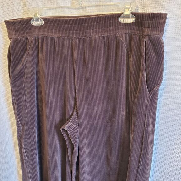 Lululemon Scuba Super Wide Leg Pants Velvet Womens 14 XL Brown Stretch Comfort - Picture 3 of 8